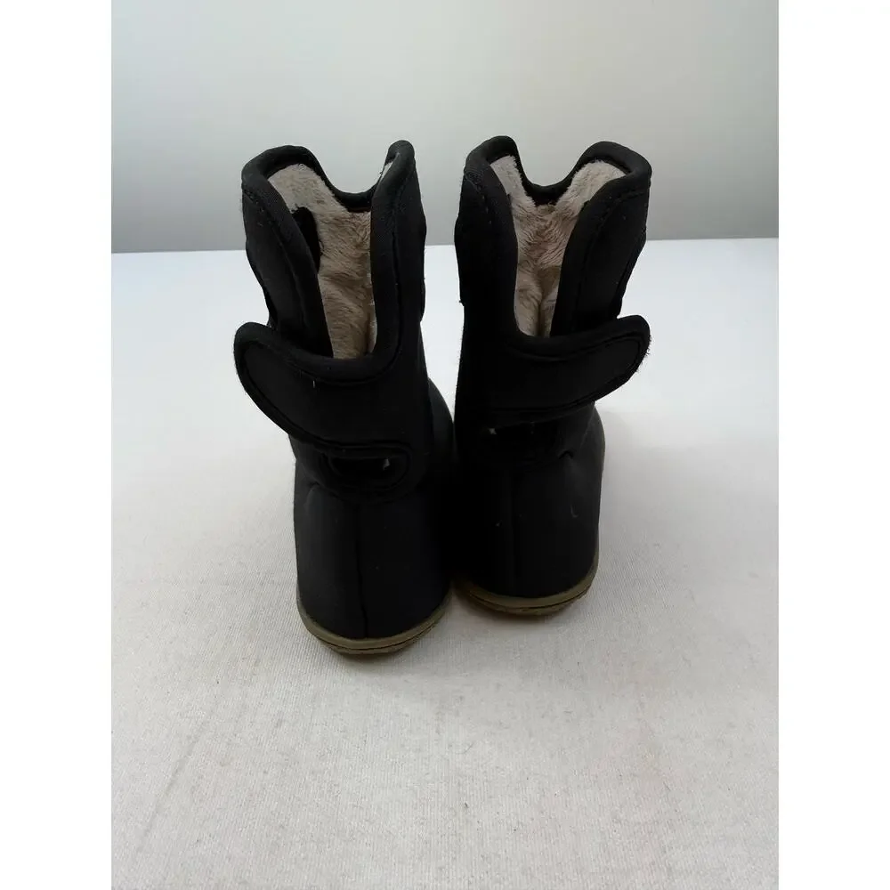 Bogs Kids Winter Boots Youth‎ Size 9 Black Faux Fur Lined Waterproof Outdoors